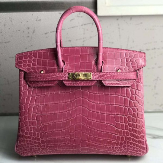 Túi xách Hermes Birkin da cá sấu màu hồng size 30 – HBH0214S