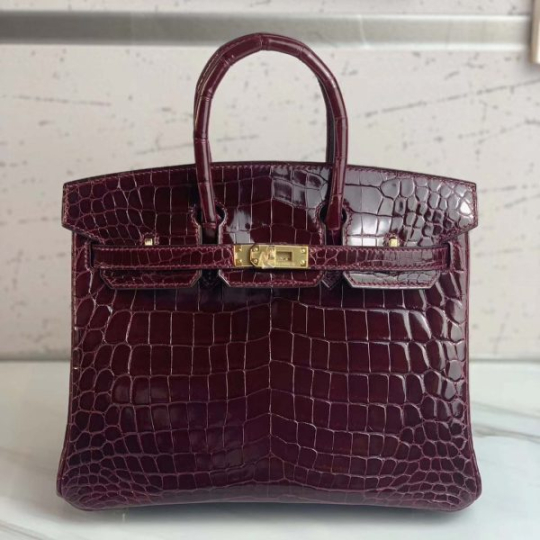 Túi xách Hermes Birkin da cá sấu màu nho size 30 – HBN0213S