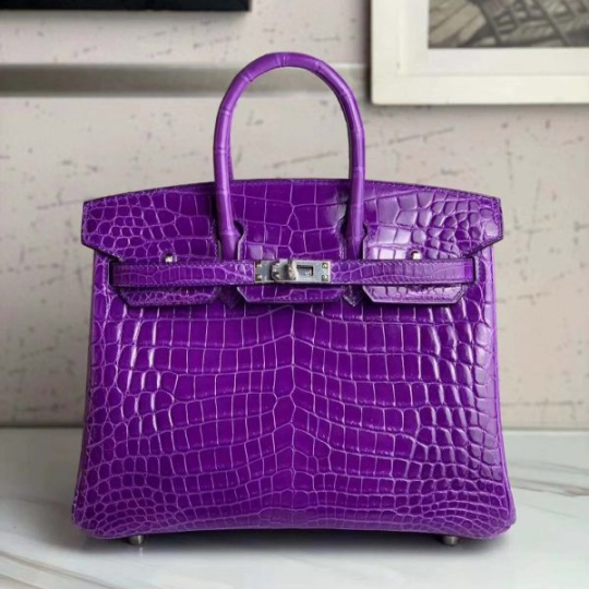 Túi xách Hermes Birkin da cá sấu màu tím size 30 – HBT0216S